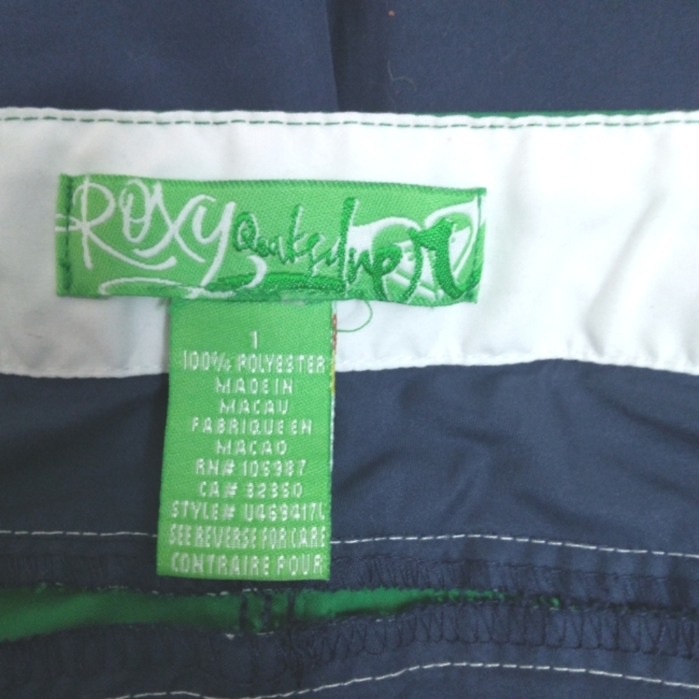 Roxy Quicksilver swim board shorts long style blue/green size 1 - Picture 3 of 4